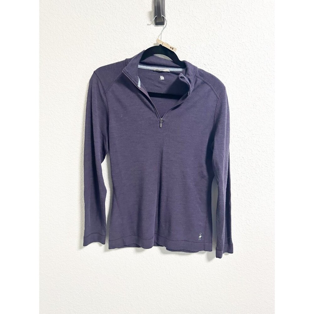 Smartwool Women's Long Sleeve 1/4 zip base layer - purple Sz XL